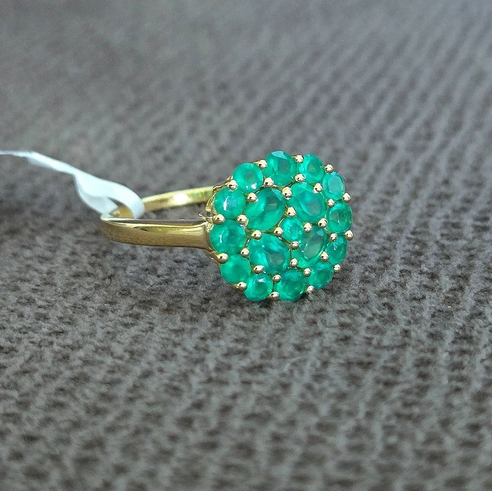 Shivam Green💚 Onyx Floral🌸 Cluster Ring💍 - NWT